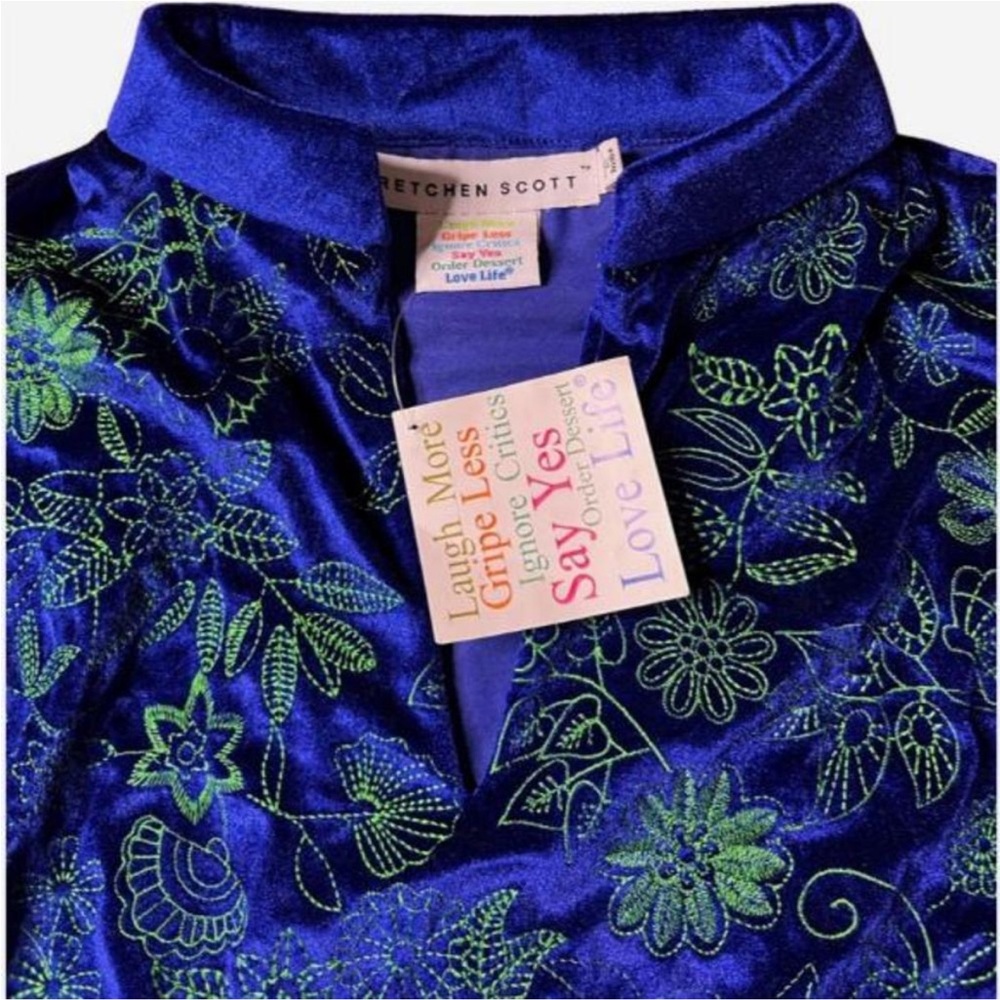 Gretchen Scott Designs Floral Mini Dress in Blue and Green - Picture 4 of 5